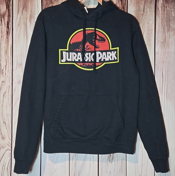 Port and Company Universal Studios Black Jurassic Park Hoodie Size Medium - Picture 1 of 6